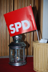 Lampe mit SPD Fahne